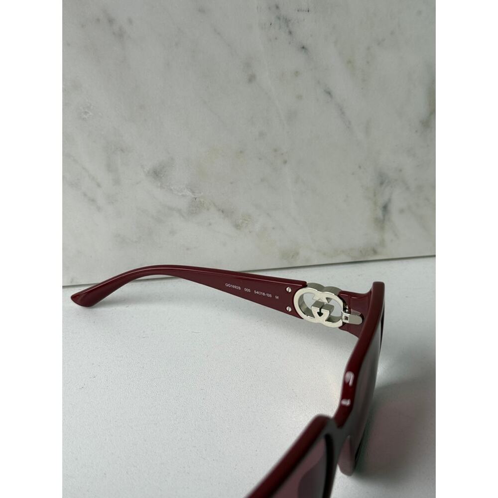 NEW Gucci GG1692SA Burgundy Square Mirror Lens Sunglasses - Picture 6 of 9